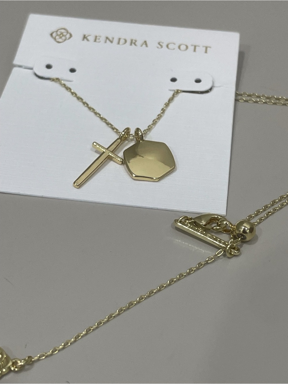 Kendra Scott Gold Cross and Disc Pendant Necklace